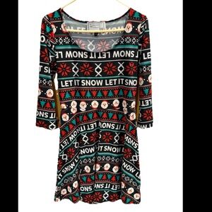 Let It Snow’ Christmas Dress by Love Derek Holiday Dress Size Large